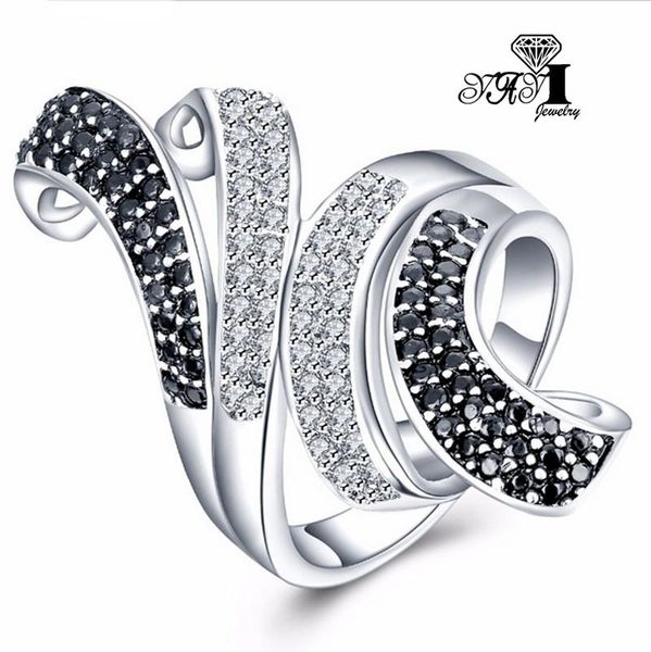 

yayi jewelry fashion princess cut huge 7.8ct white zircon silver color engagement lovers wedding gift party rings, Slivery;golden