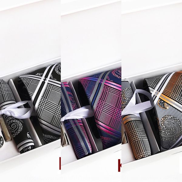 

0oolu yongfeng new polyester business administrative yongfeng new polyester fiber men's tie 6-piece gift box tie, Black;blue