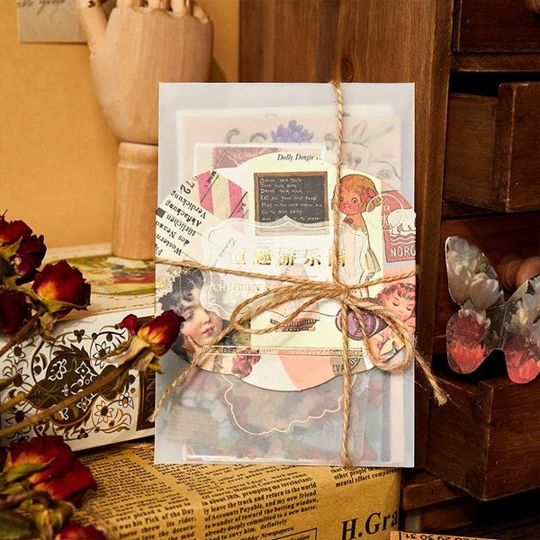 

tianzi 30pcs retro plant art multi material decoration diary material sticker scrapbook planning decoration school stationery bbyzmf