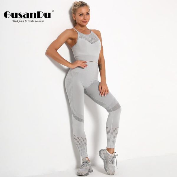 

yoga outfits vest suit professional running seamless tights hollow bra gym sport set clothes for women workout leggings solid, White;red