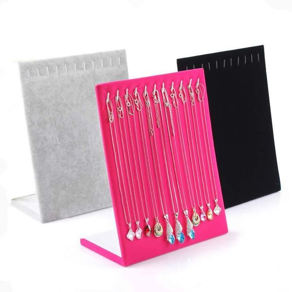 

11 hooks l shape necklace display rack/jewelry holder/chain display stand/bracelet earrings ear studs show/jewelry organizer box, Pink;blue