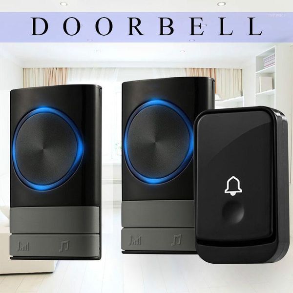 

doorbells self-powered wireless doorbell no battery waterproof 150m remote home door bell chime ring 1 2 button receiver x1