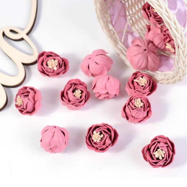

10pcs/lot 3cm silk rose flower head artificial flower wedding party home decor diy wreath scrapbook gift box craft fak jlldsk