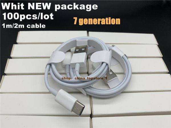 

dhl 100pcs/lot 7 generation oem quality 1m/3ft 2m/6ft cable for i7 8 for ip xs usb data sync charge phone cable with retail packaging