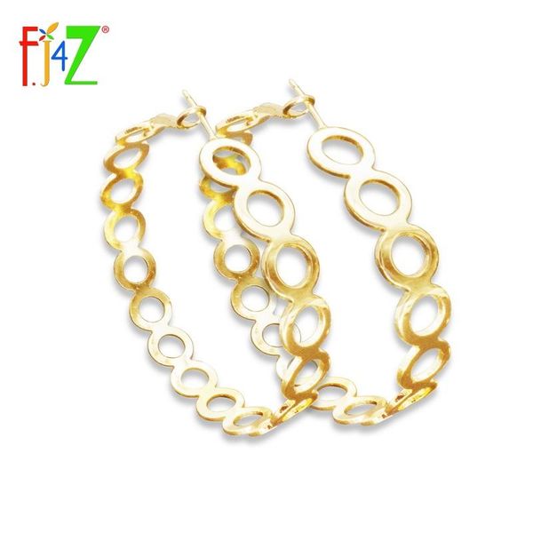 

f.j4z new arrival hoop earrings fashion hit-hop big circles women club jewelry ear hoops bijoux, Golden;silver