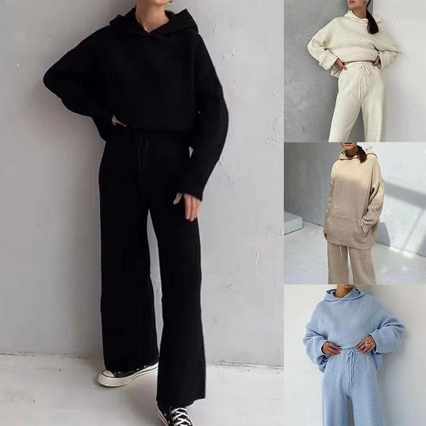 

women two piece set and pants cropped hooded hoodies with elastic waist jogger pants solid casual ladies tracksuits1, Gray