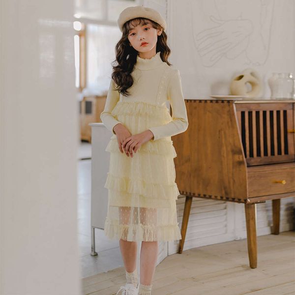 

drs autumn winter 2019 new girls' korean sweet mh princs skirt sh4s, Red;yellow