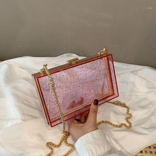 

designer transparent box clutch women 2020 fashion clear shoulder bags evening party purse luxury crossbody bag sac a main1