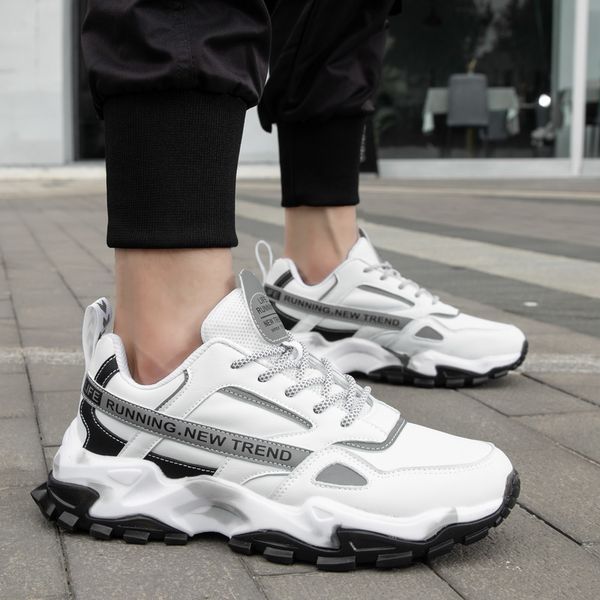 

men casual comfortabl sneakers 2022 new fashion shoes male lace-up trainers outdoor walking footwear tenis shoes for men, Black