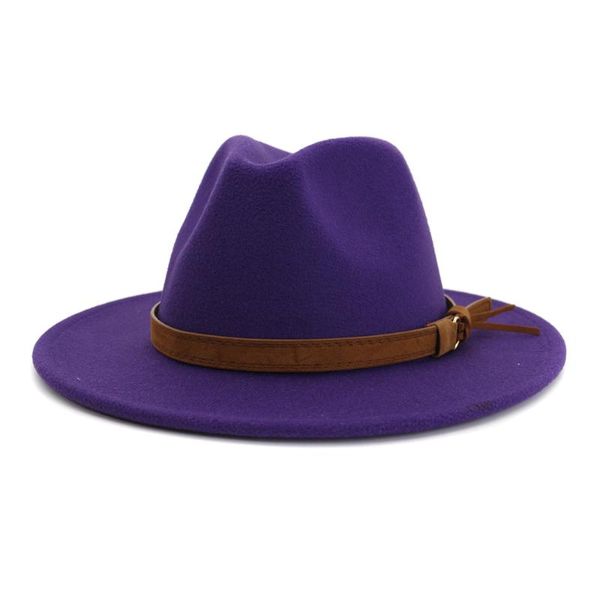 

wide brim hats 2021 winter fedora for women fashion flat panama wool felt jazz men wedding hat gorras, Blue;gray