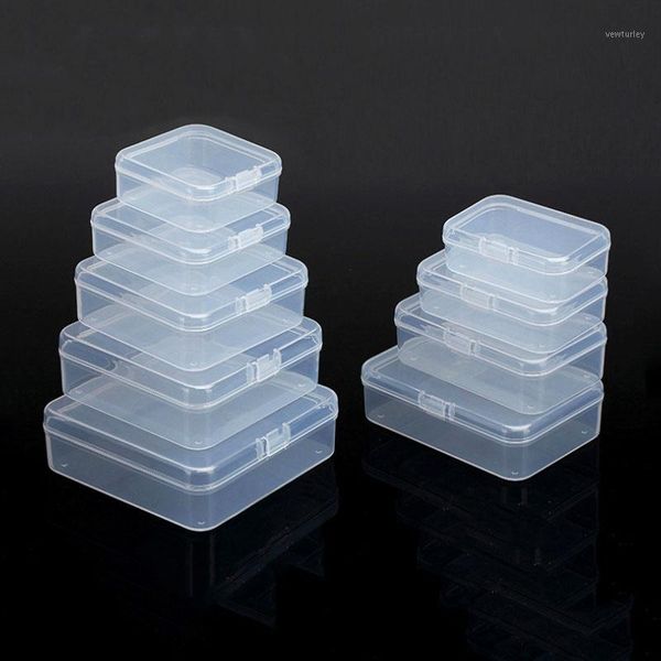 

gift wrap clear lidded small plastic box sundries tools cotton swab storage jewelry display screw case beads container 24 sizes1