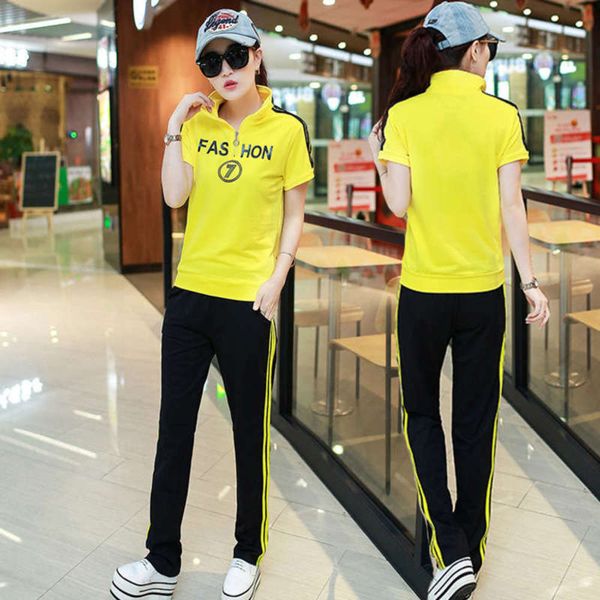 

new kindergarten teachers' garden dress women's spring sports leisure suit short sleeve pants 2-piece set, Gray