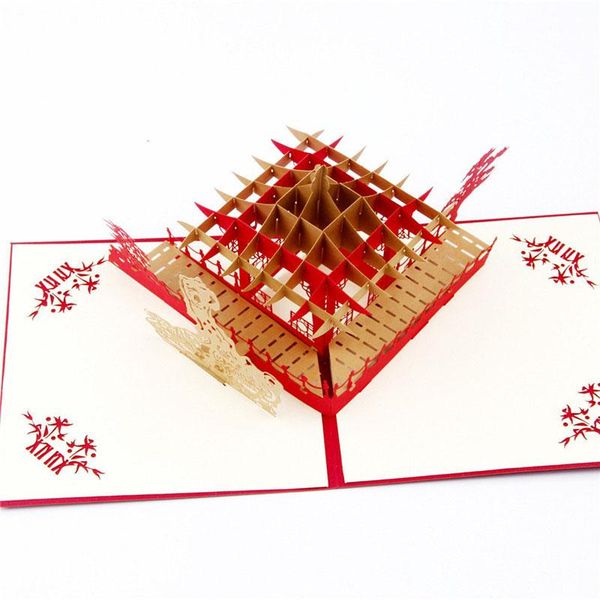

3d laser cut handmade carving chinese suzhou gardens paper invitation greeting cards postcard business children gift souvenir wmtjua