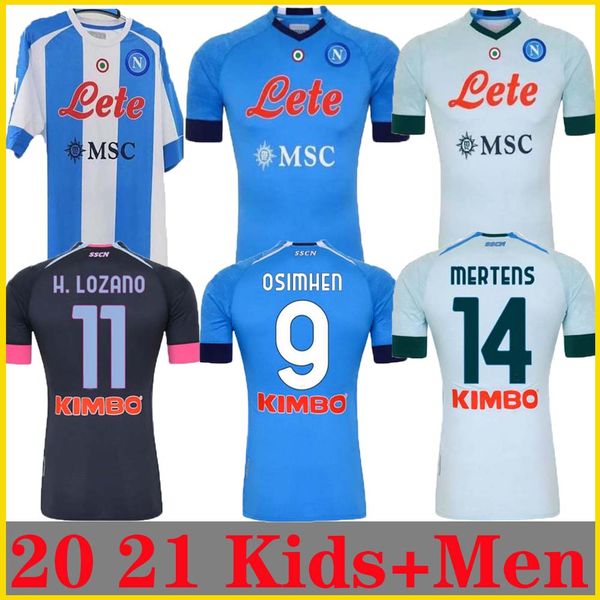 

20 21 napoli soccer jersey naples football shirt 2020 2021 koulibaly camiseta de fútbol insigne milik maillots h.lozano mertens men kids, Black;yellow