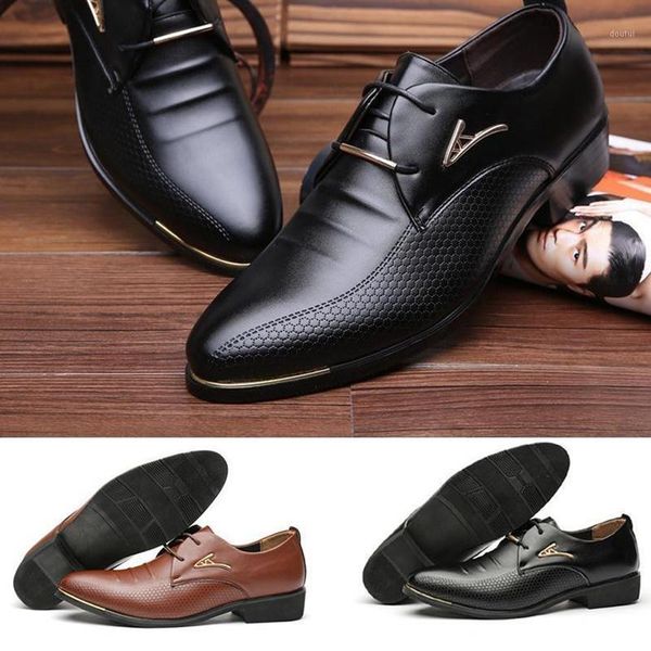 

men's leather formal shoes lace up dress shoes fashion vintage elegant work footwear men dress1, Black