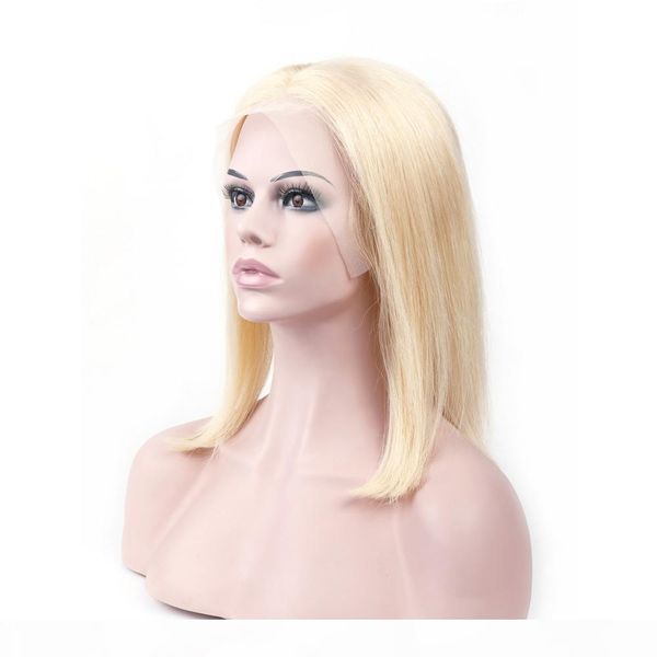 

blonde wigs human hair lace front wig color #613 brazilian virgin human hair wigs color #613 straight 13*3 transparent lace front, Black