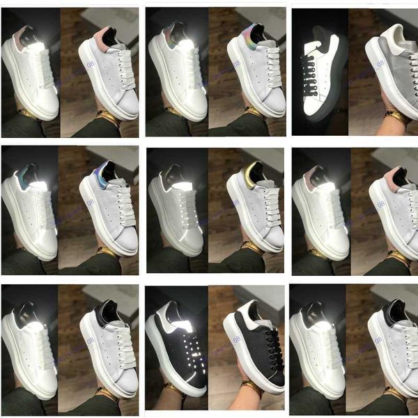 

sell designer shoes trainers reflective 3m white leather platform sneakers womens mens flat casual party wedding shoes suede sports sneakers, Black