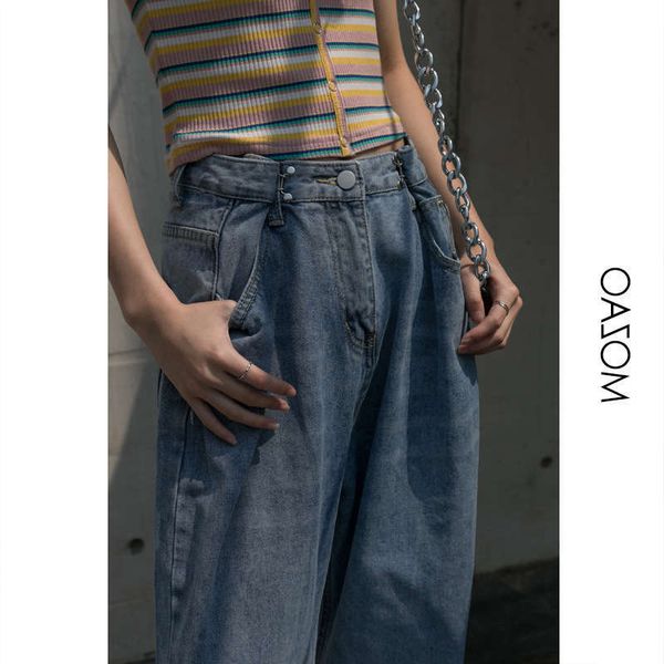 

floor jeans women's straight tube loose new summer 2020 high waisted slim fit wide leg long pants trend, Blue