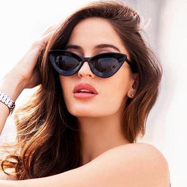 

sunglasses 2021 fashion ladies cateye designer women sun glasses luxury cat eye female shades, White;black