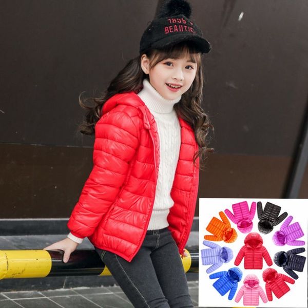 

winter girl's cotton padded jacket short, medium and large children's light and thin foreign style korean down cotton jacket autum, Blue;gray