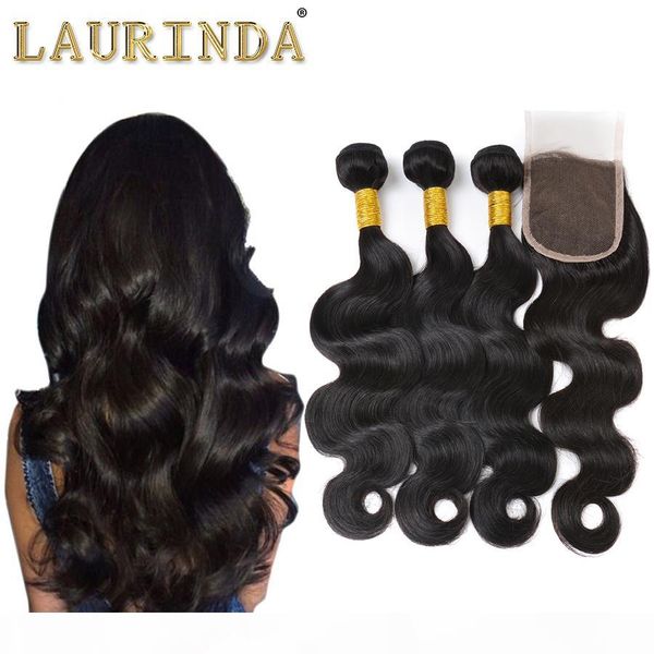 

lace closure + 3 pcs brazilian hair bundles peruvian indian malaysian cambodian virgin human hair extensions body wave hair wefts, Black;brown