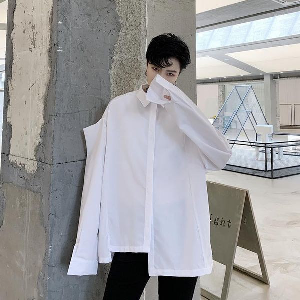 

janpanese styel original mens dresses shirts oversized gothic shirts men fashion shirt men 2020 for party dress1, White;black
