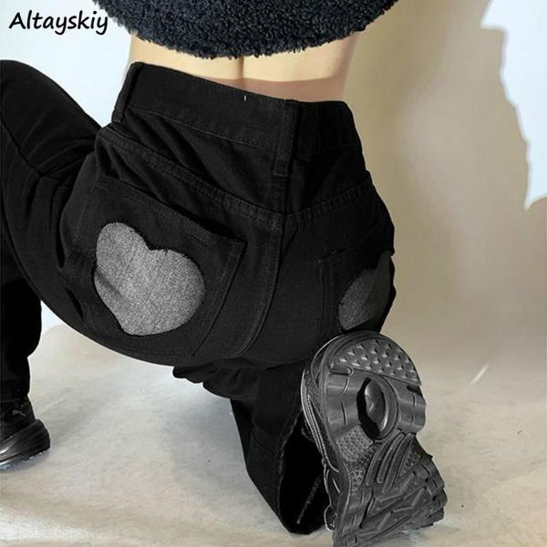 

women's jeans women harajuku chic bf style trendy boyfriend teens streetwear all-match autumn design ladies denim trouser retro, Blue