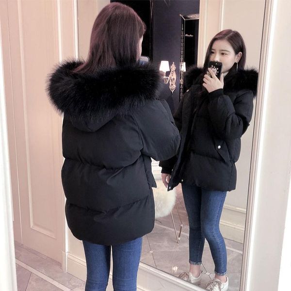 

women's down & parkas and cotton padded jacket middle long 2021, Black