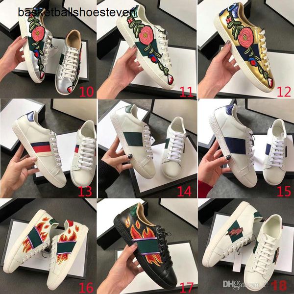 

2021 genuine canvas leather flats designers trainers python tiger bee flower embroidered cock love men women classic casual shoes