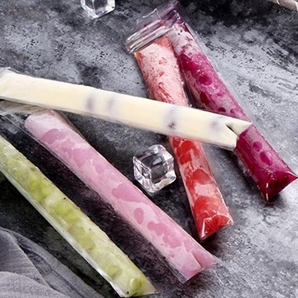 

100pcs portable clear ice-lolly maker bags self-seal diy yogurt er molds with funnel household kitchen suppli bbylut
