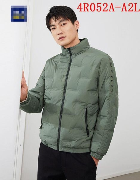 

sea ~ new down jacket men's solid color non iron fashion city collar coat, Black