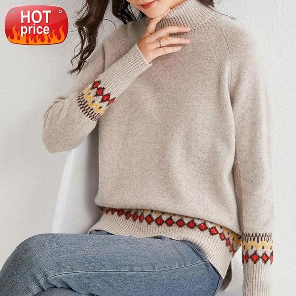 

2020 autumn winter oversize turtlenect thick wool cashmere sweater pullovers women long sleeve female casual big sweater jumper #gg0j, White