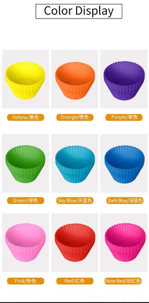 

factory 7cm round muffin cup diy baking pudding silicone cake mold