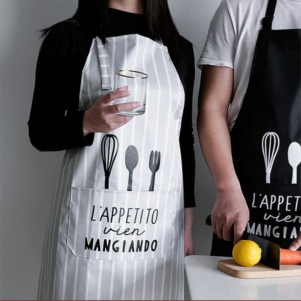 

practical pvc waterproof apron simple greaseproof washable apron protective home accessories for kitchen (black