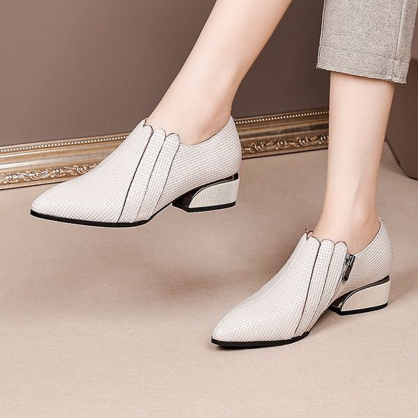 

2021 new genuine women's zip-spring pumps shoes bckr, Black