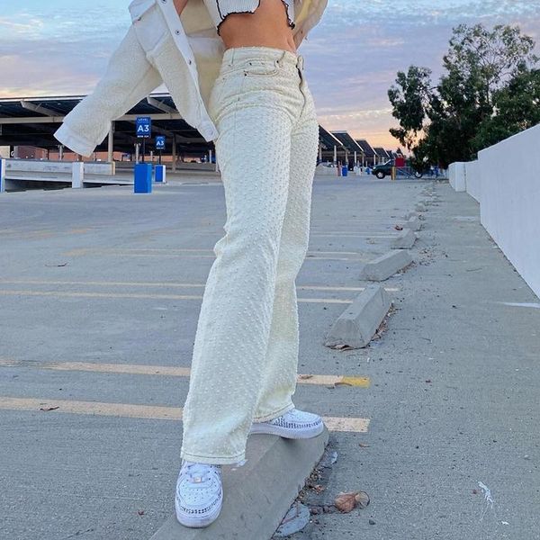 

woman stright jeans middle waist denim streetwear vintage quality 2021 fashion harajuku straight trousers pants, Blue