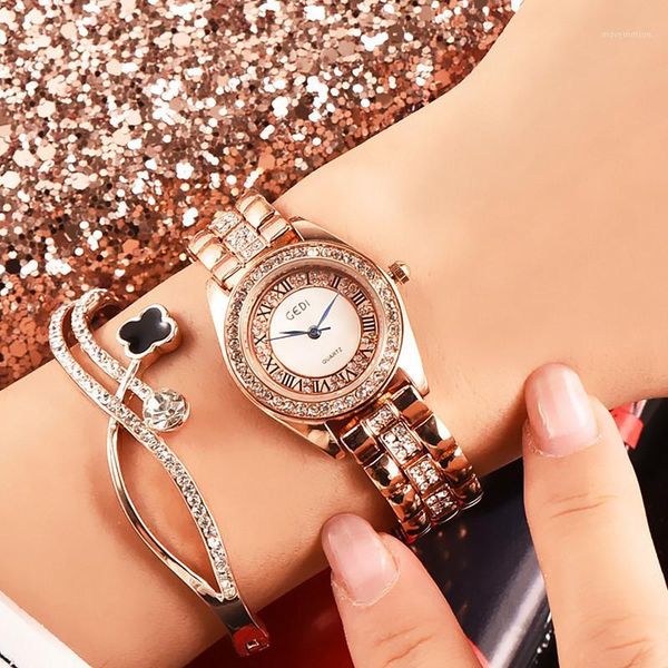 

fashion luxury brand watch women ladies watch waterproof diamond dial gifts wrist no fade steel watches for women1, Slivery;brown