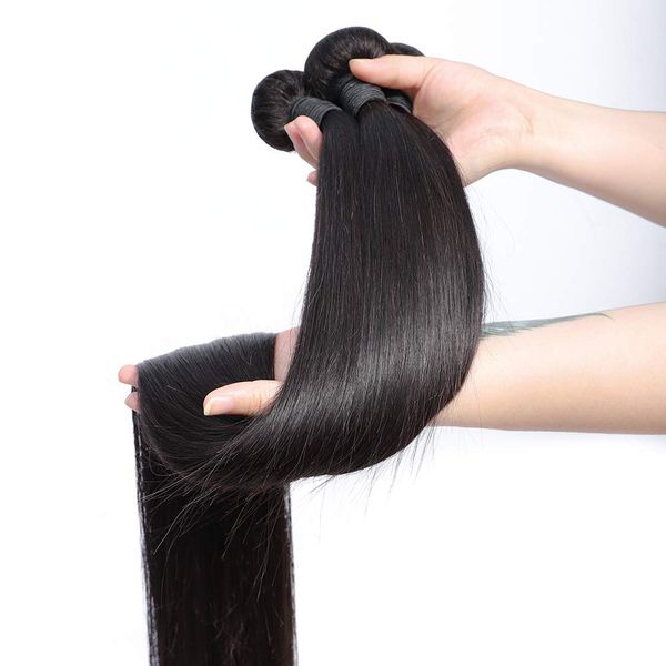 

95g/pc brazilian straight hair bundles 10a virgin remy straight human hair bundles 100% unprocessed remy hair bundles natural color, Black