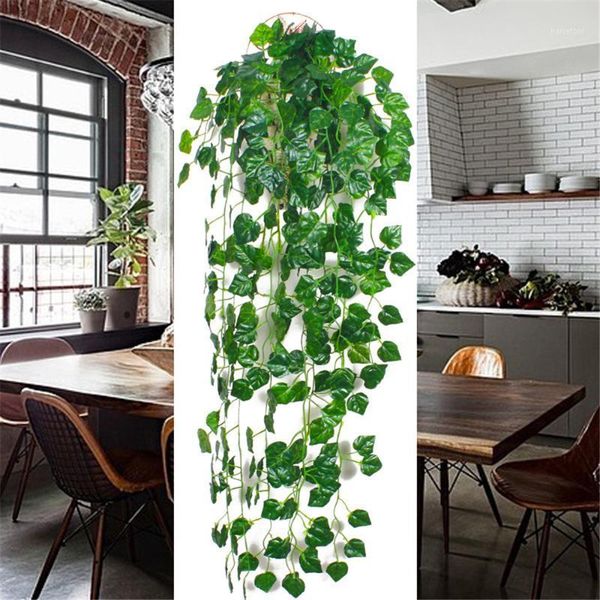 

artificial fake hanging vine plant leaves garland plant vine fake foliage garland home garden wall decoration1
