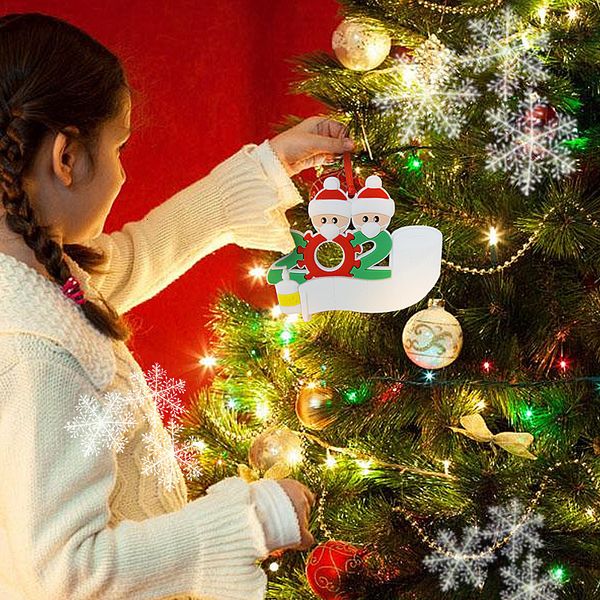 

factoryyil7eapu2-7 christmas quarantine ornaments for survivor family of hang decoration snowman pendant with face mask hand saniti