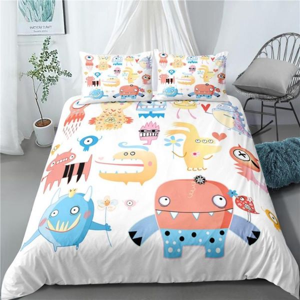 

cartoon printing children girls boy/kids bedding set duvet cover 2/3 pillowcase bed bedclothes no sheet sets