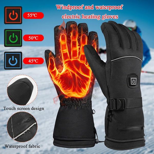 

motorcycle gloves waterproof heated guantes moto touch screen battery powered motorbike racing riding gloves winter skateboard
