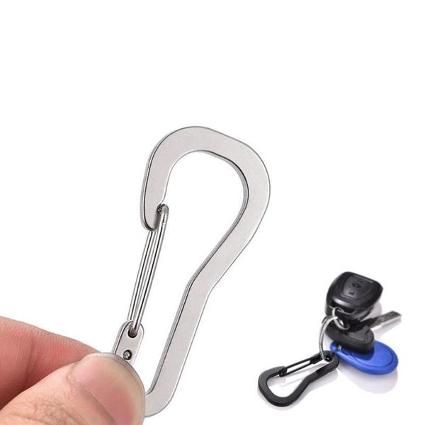 

stainless steel question mark carabiner 8 word with lock keychain anti-theft outdoor camping backpack buckle qyllot