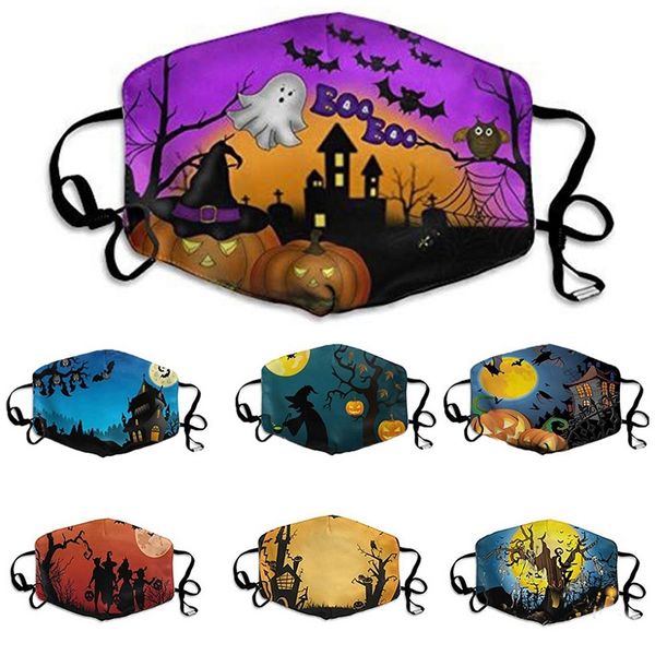 

factorylwktcolorful halloween printing face 3d 2020 protective design mouth cover reusable washable dustproof mask for women men ad