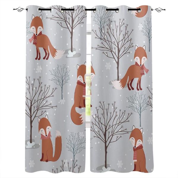 

curtain & drapes brown branches snow winter curtains for kids living room kitchen home bedroom window treatment