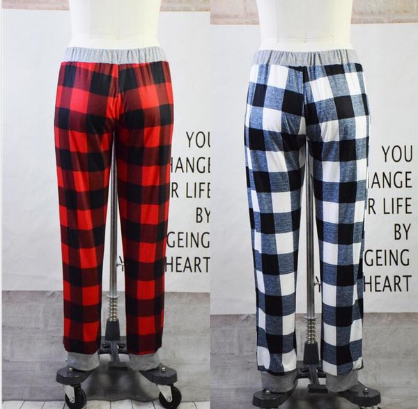 

plus size buffalo plaid womens pants checkered leggings elastic fitness comfort plaid pencil pants pajamas trousers yoga pants e111805, Black;white
