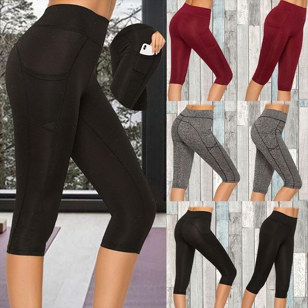 

female elastic pant fashion legins femme leggin women leggings fitness breathable push up legging with pocket, Black