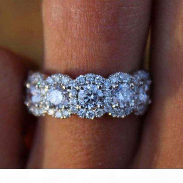 

luxury female crystal diamond ring boho fashion 925 silver big engagement ring wedding rings for women valentine's day gifts, Slivery;golden