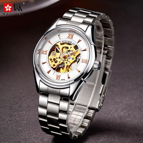 

weisikai mens часы мода верх лучший бренд роскошный бизнес matic механические часы мужчины повседневная водонепроницаемые часы relogio mascu, Silver