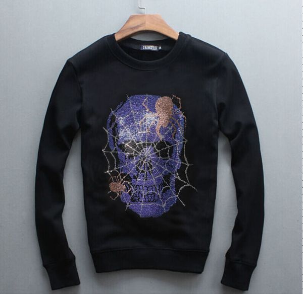 

hoodies streetwear diamonds man sweatshirts drill black m-4xl male hooded y4ds